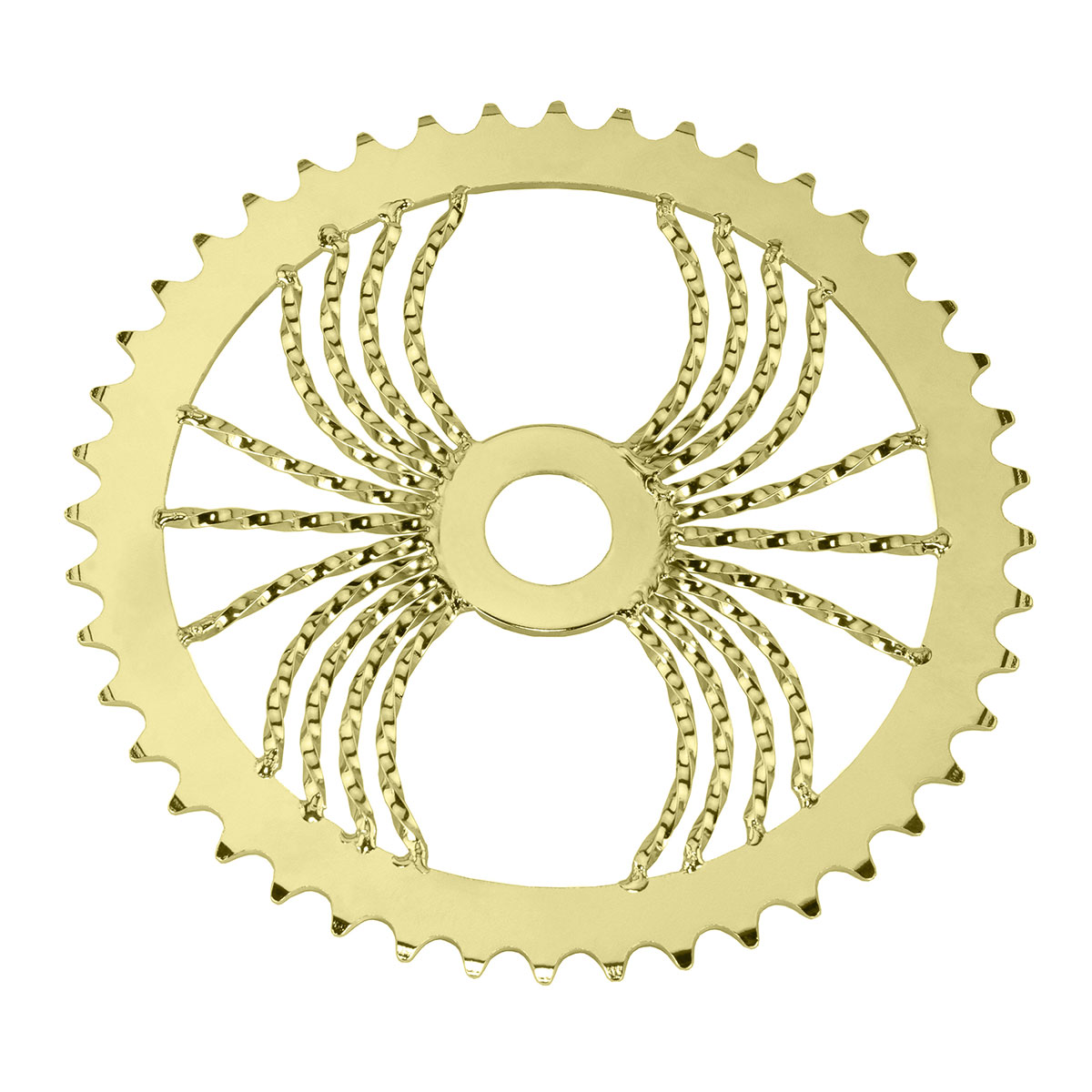 Lowrider Spider Twisted Steel Chainring 1/2 X 1/8 44t Gold.